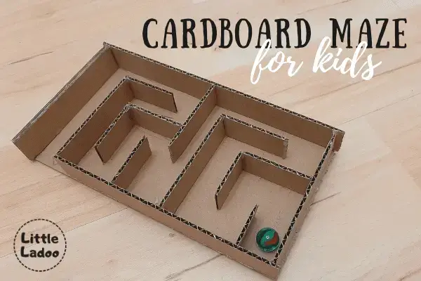 Cardboard maze with marble for kids
