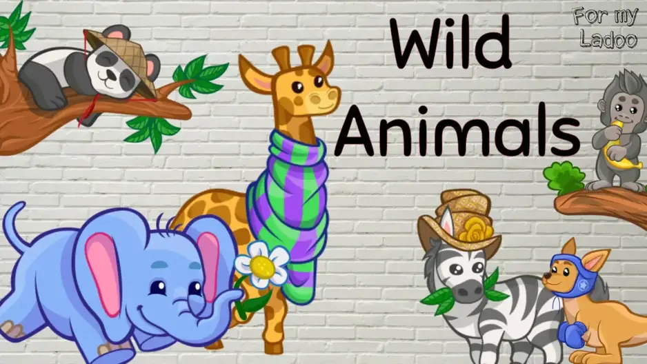 Learn wild animals name and sound | zoo animals I Free flashcard printables