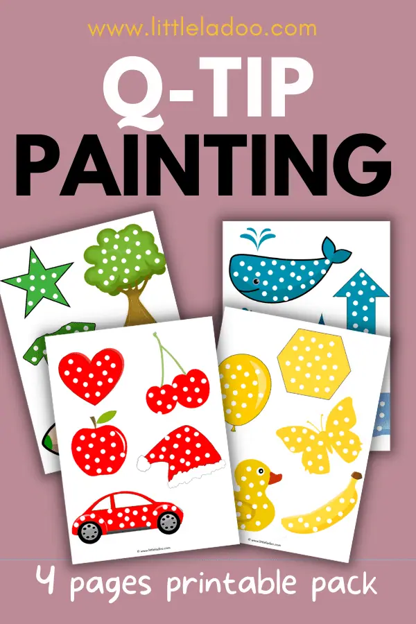 QTip painting for Toddlers 4 Free printable pages