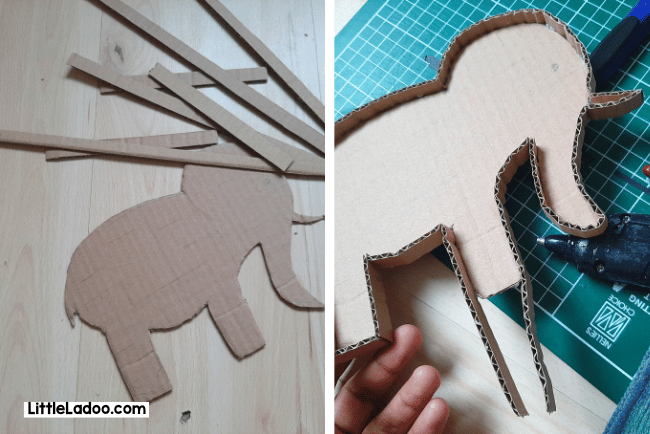 how to make cardboard elphant maze