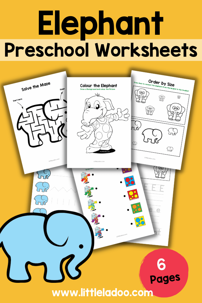 Elephant Preschool worksheets
