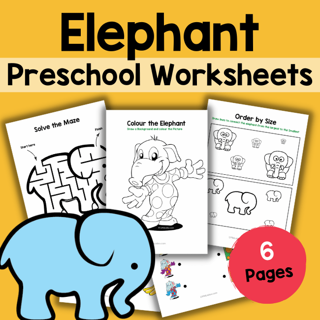 Elephant worksheets preschool (3)
