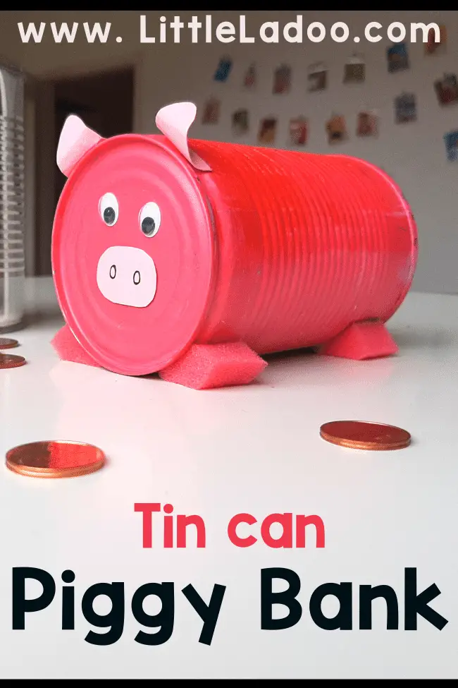 Tin can piggy bank