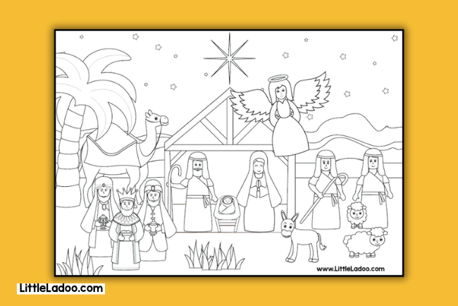 Nativity Colouring Page