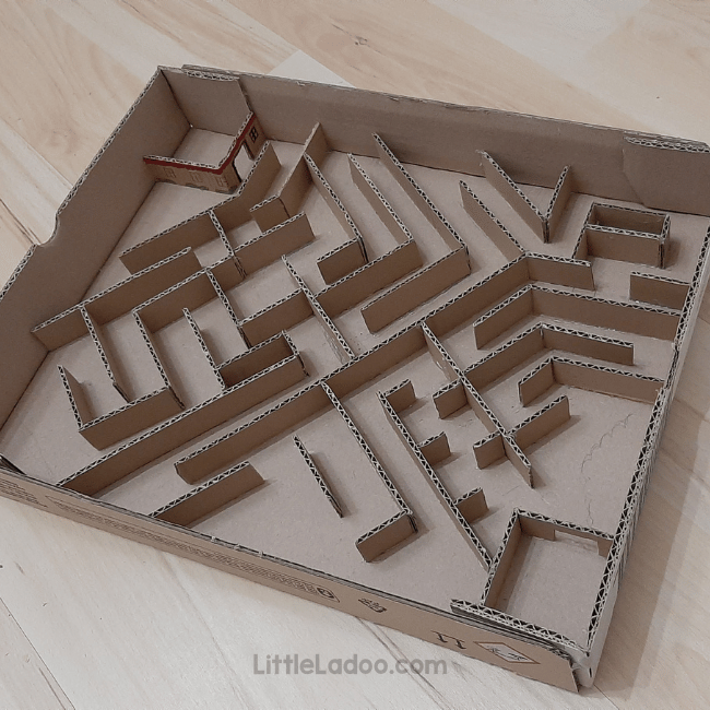 Cardboard maze for kids