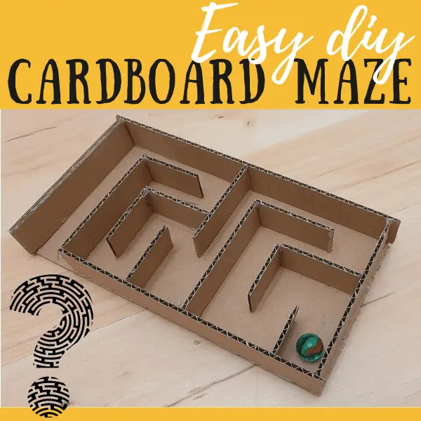 Cardboard marble maze for kids