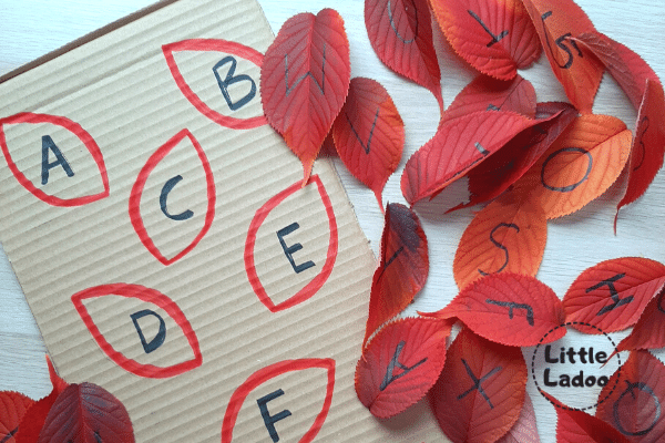 fall leaf alphabet match