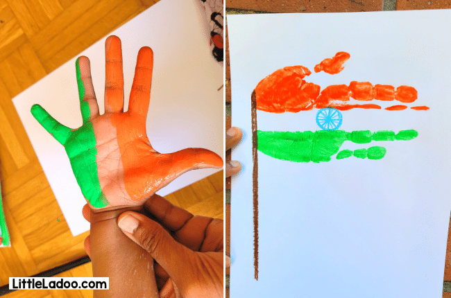 Indian Handprint Flag craft