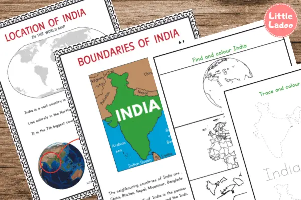 India worksheets for kids