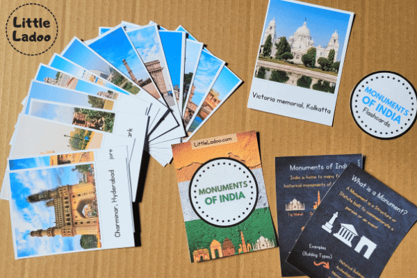 Monuments flashcards india activities for preschoolers