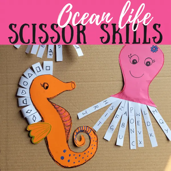 Ocean Scissor Skills Activity for Preschoolers