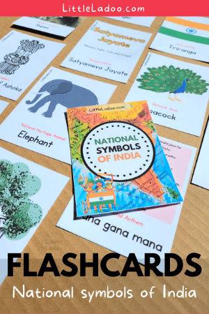 national symbols of india flashcards for kids