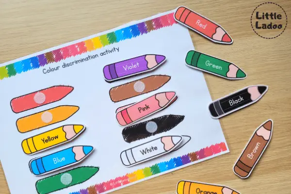 colour pencil matching activity