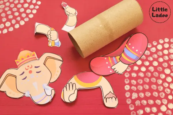 Printable cutout pieces of ganesha craft