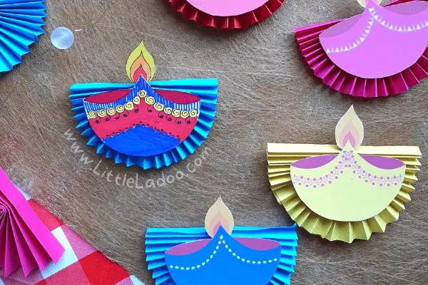 Paper Diya craft Diwali