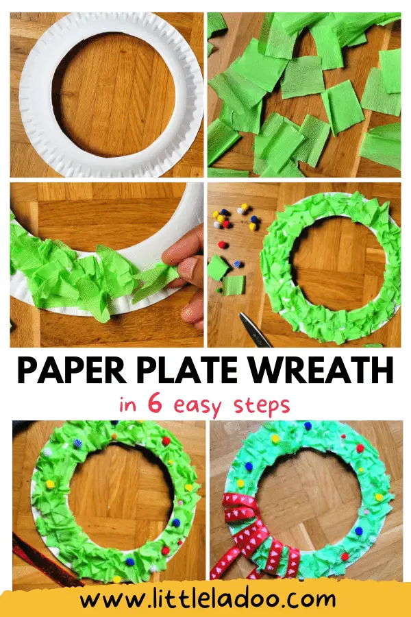 How to make a Christmas wreath with paper plate