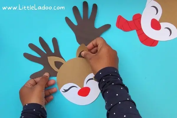 Handprint reindeer craft