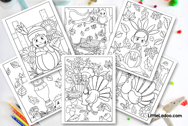 Thanksgiving colouring pages