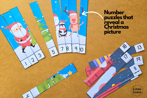 Christmas number puzzle printable