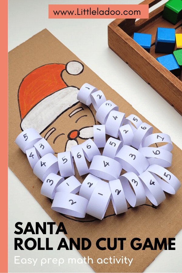 Santa Roll and Cut game for Christmas