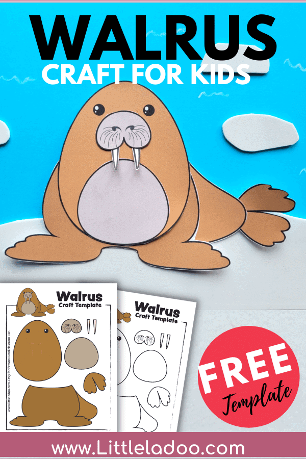 Walrus craft for kids with template