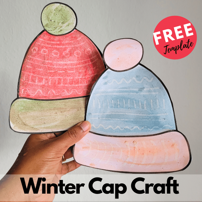 Winter Cap kids craft template