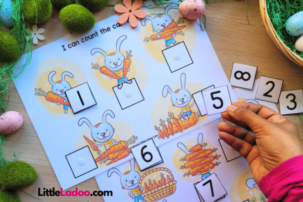 Easter Math Activity carrot counting