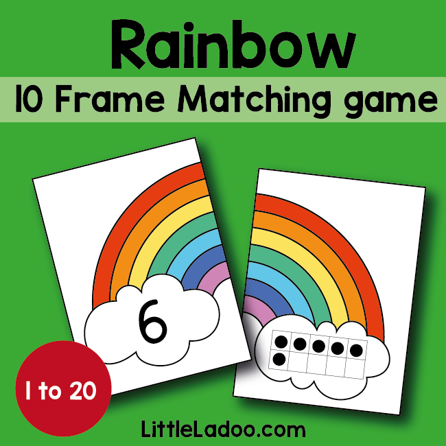 Rainbow 10 frame matching game