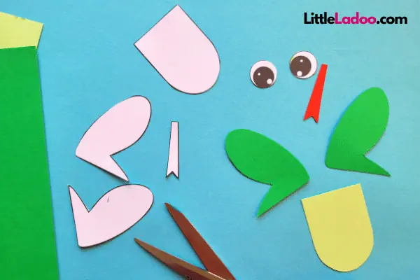 Frog craft template pieces