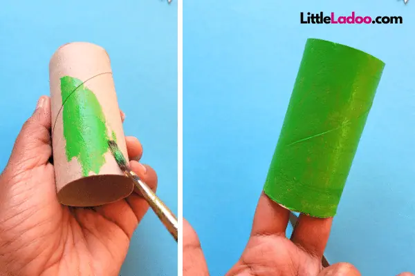 Paint the Tissue roll green