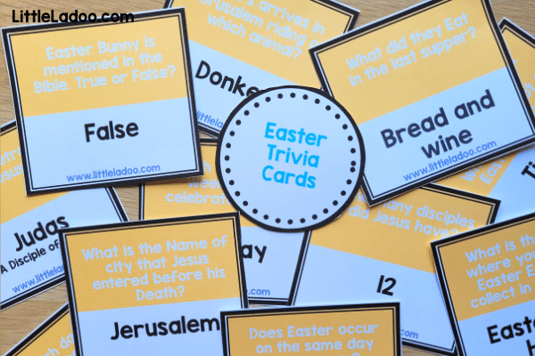Easter Trivia cards Printable