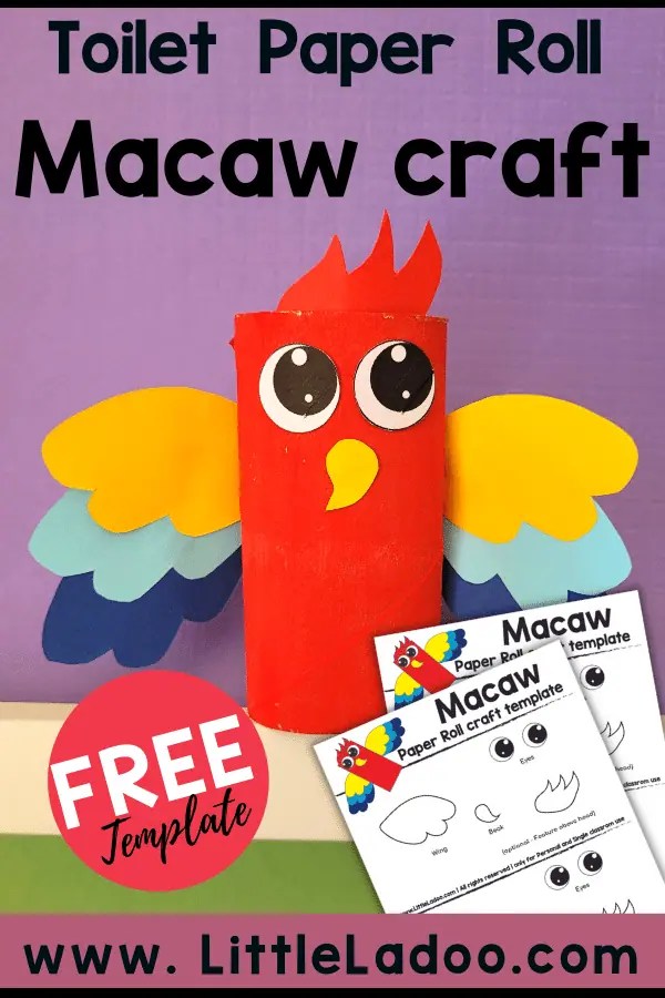 Toilet paper roll macaw craft