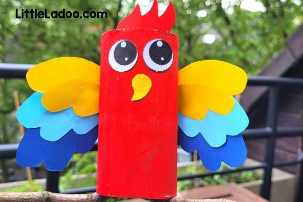 Toilet paper roll macaw craft