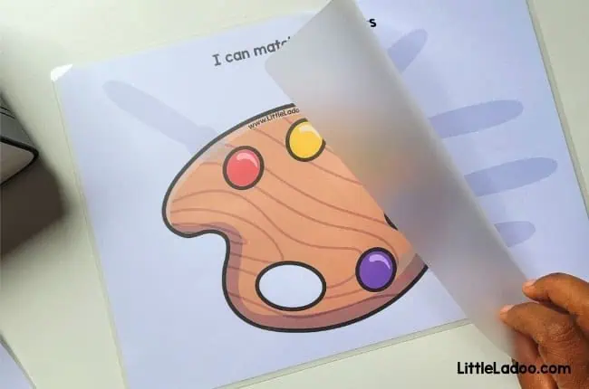 Insert in a 125 Micron Laminating Sheet