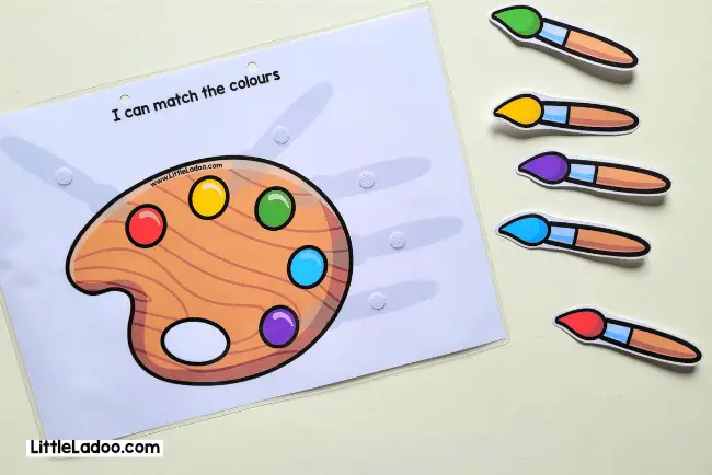 Free Busy book Printable - colours Matching