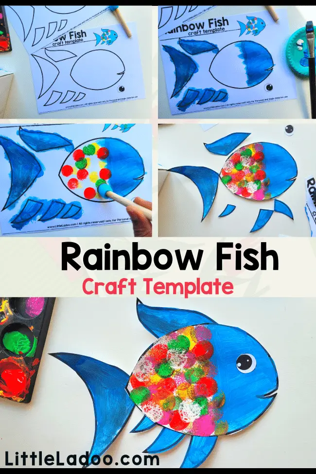 How to make a Raimbow fish craft with template free
