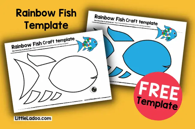 Rainbow fish Template for preschool crafts