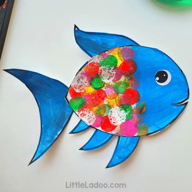 Easy Fish Painting For Kids [Free Template]