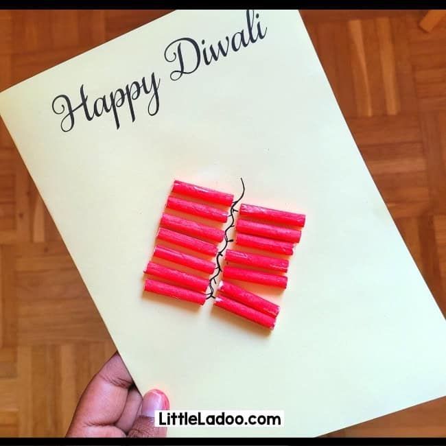 Firecracker diwali greeting card