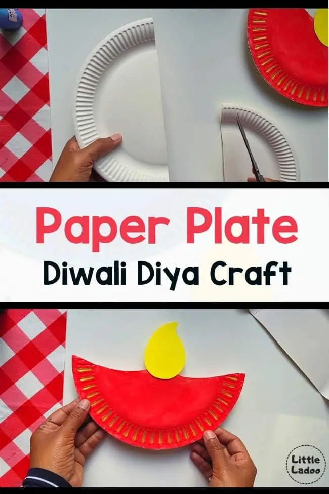 Paper plate diya craft for diwali