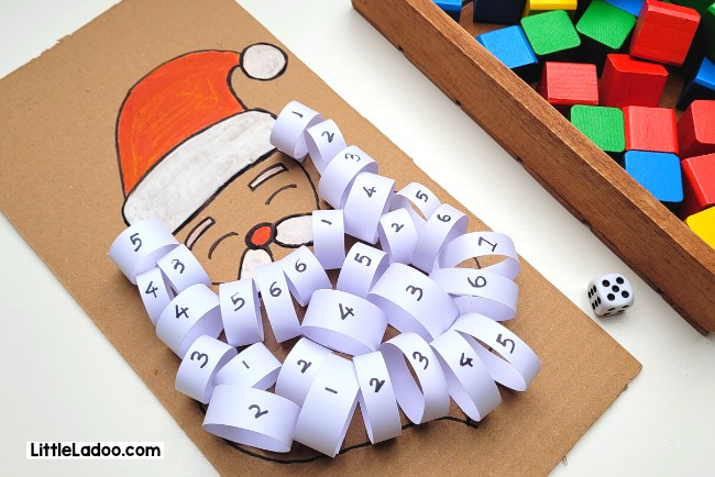 Santa rol l and cut math activity