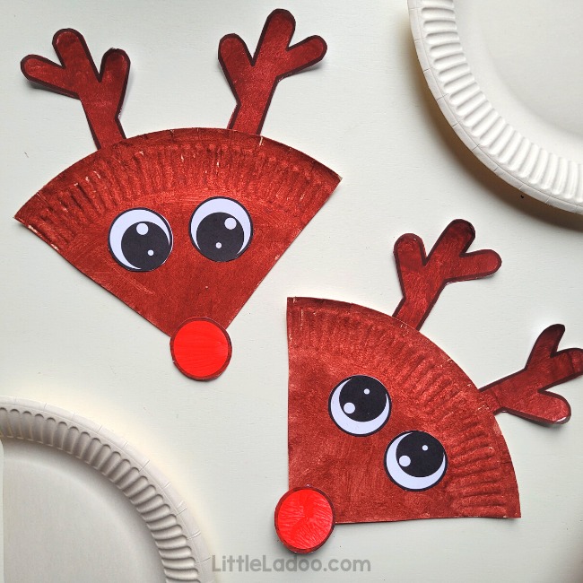 Paper plate reindeer craft