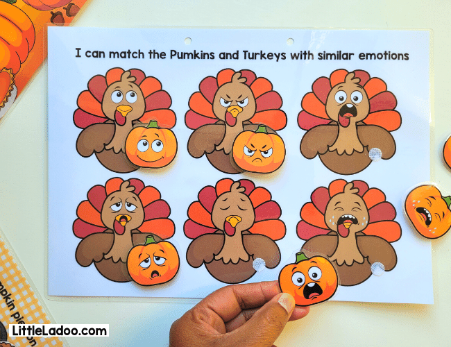 Turkey emotions printable