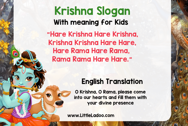 Easy Krishna Slogan for kids with meaning in english
