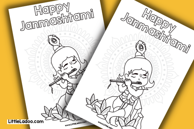 Krishna Janmashtami Activities - Krishna Colouring page