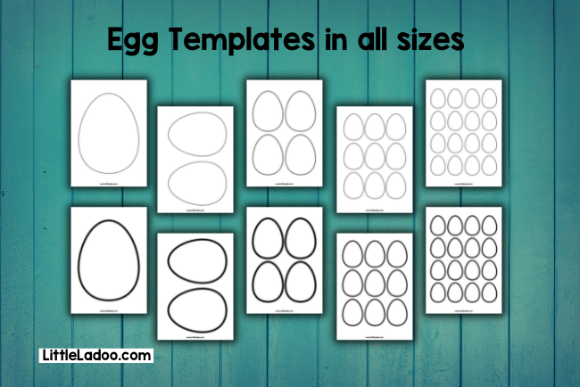 Easter egg printable templates in all sizes