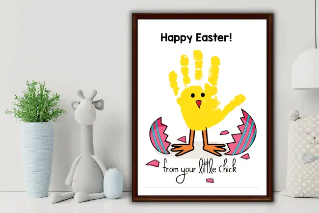 handprint easter chick art card