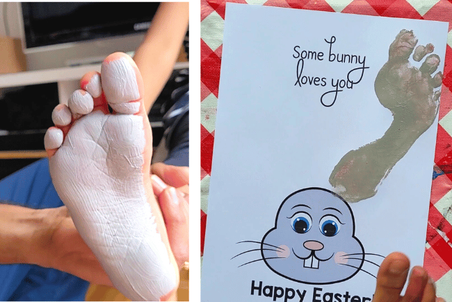 Easter foot print art printable