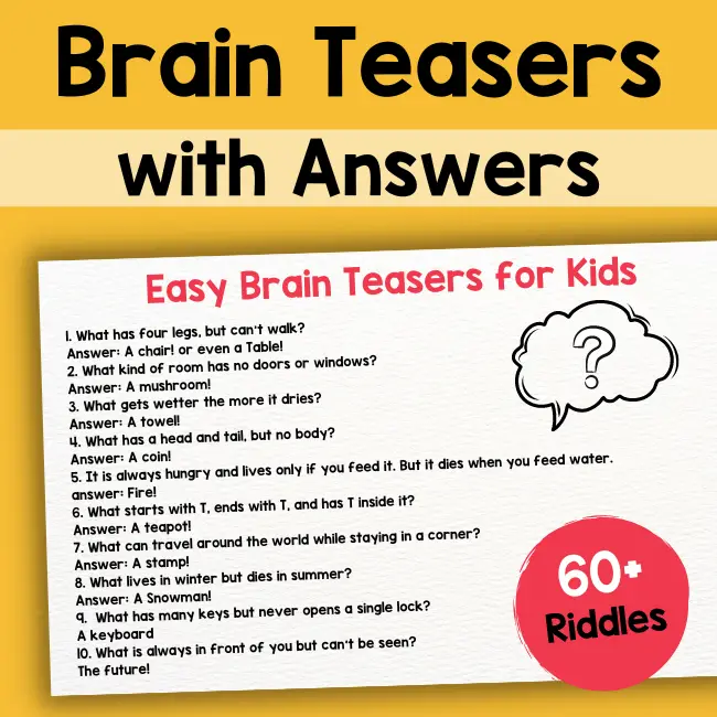 60 Brain Teasers for kids {With Answers} - Little Ladoo