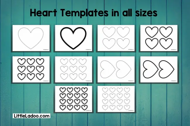 Heart templates in all sizes